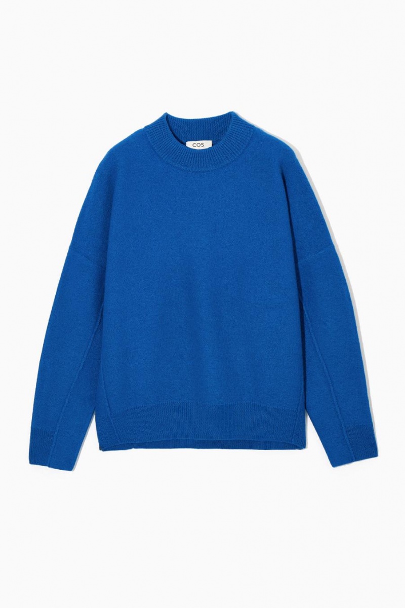 COS Dropped-shoulder Boiled-wool Jumpers Női Sötétkék | CPK-810625