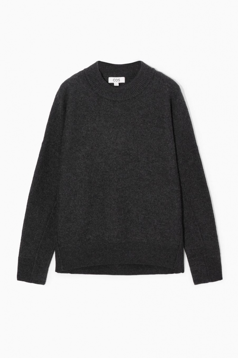 COS Dropped-shoulder Boiled-wool Jumpers Női Sötétszürke | SDA-947365