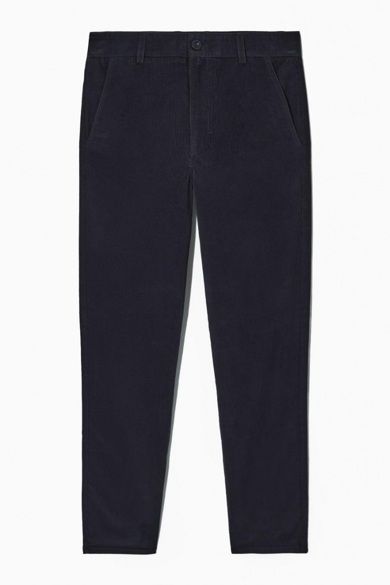 COS Egyenes-leg Corduroy Chinos Nadrág Női Sötétkék | QGE-621035