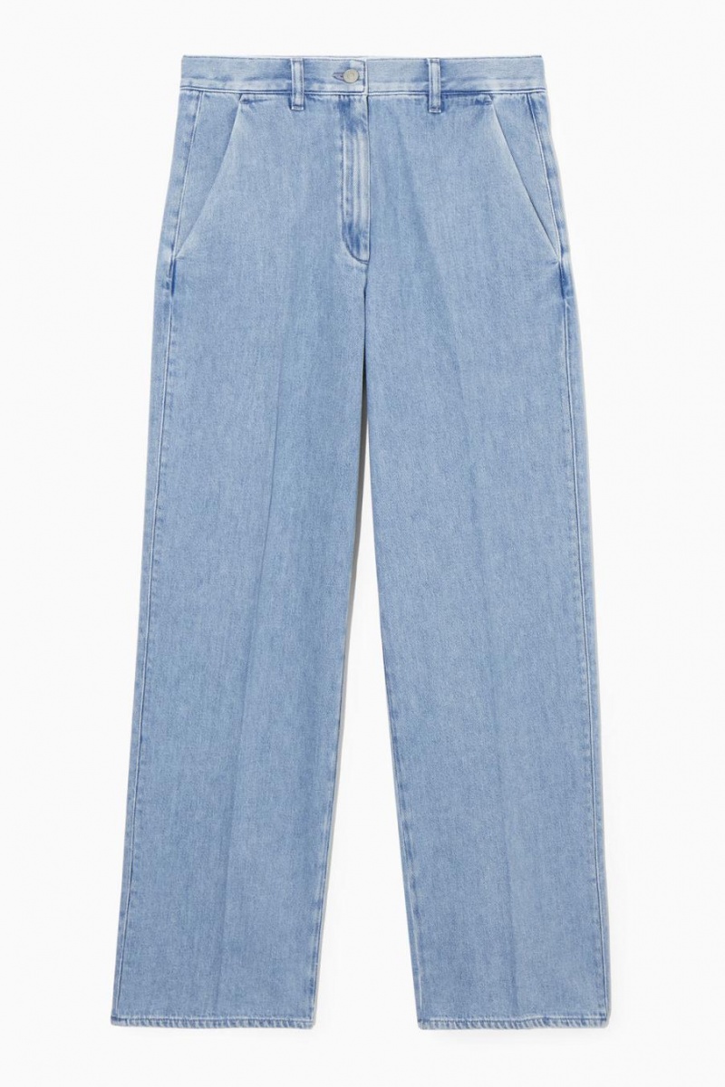 COS Egyenes-leg Denim Nadrág Női Világos Kék | JVD-975108