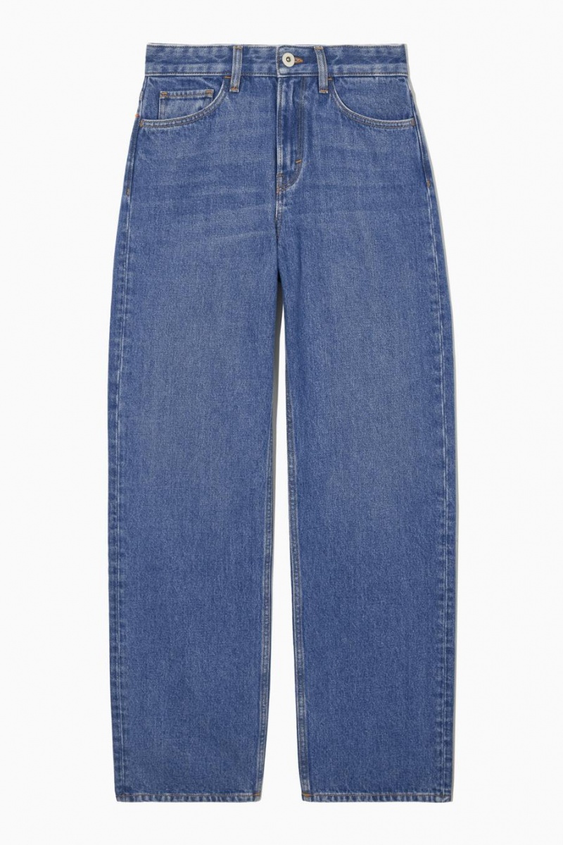 COS Egyenes-leg Loose-fit Extra-long Farmernadrág Női Kék | IWO-782694
