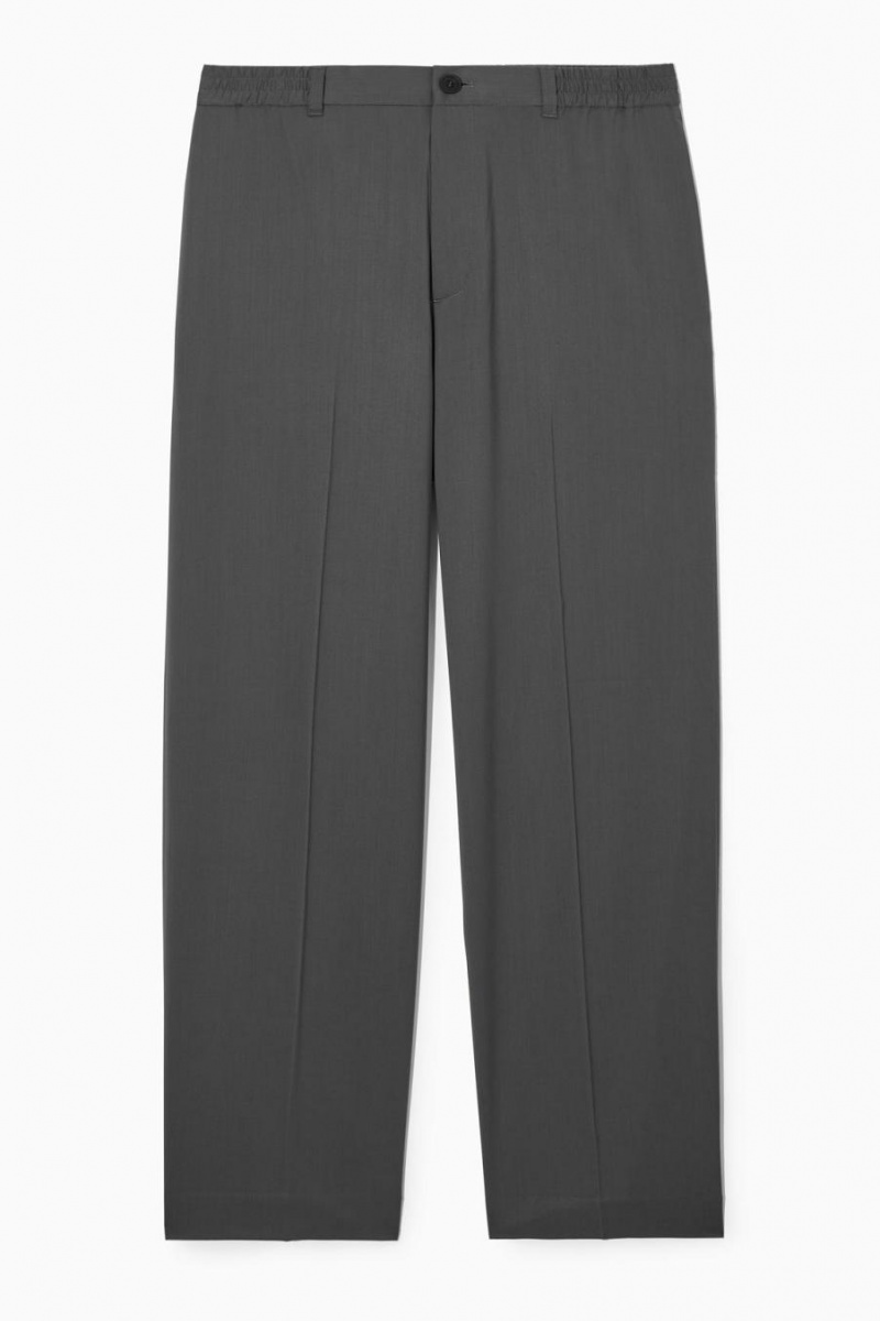 COS Egyenes-leg Relaxed Gyapjú Nadrág Férfi Szürke | NUC-436027