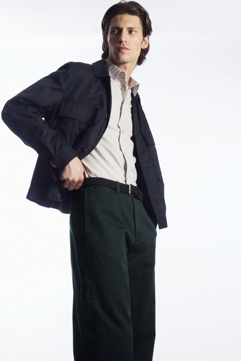 COS Egyenes-leg Relaxed Utility Nadrág Férfi Sötétszürke | MTZ-941203