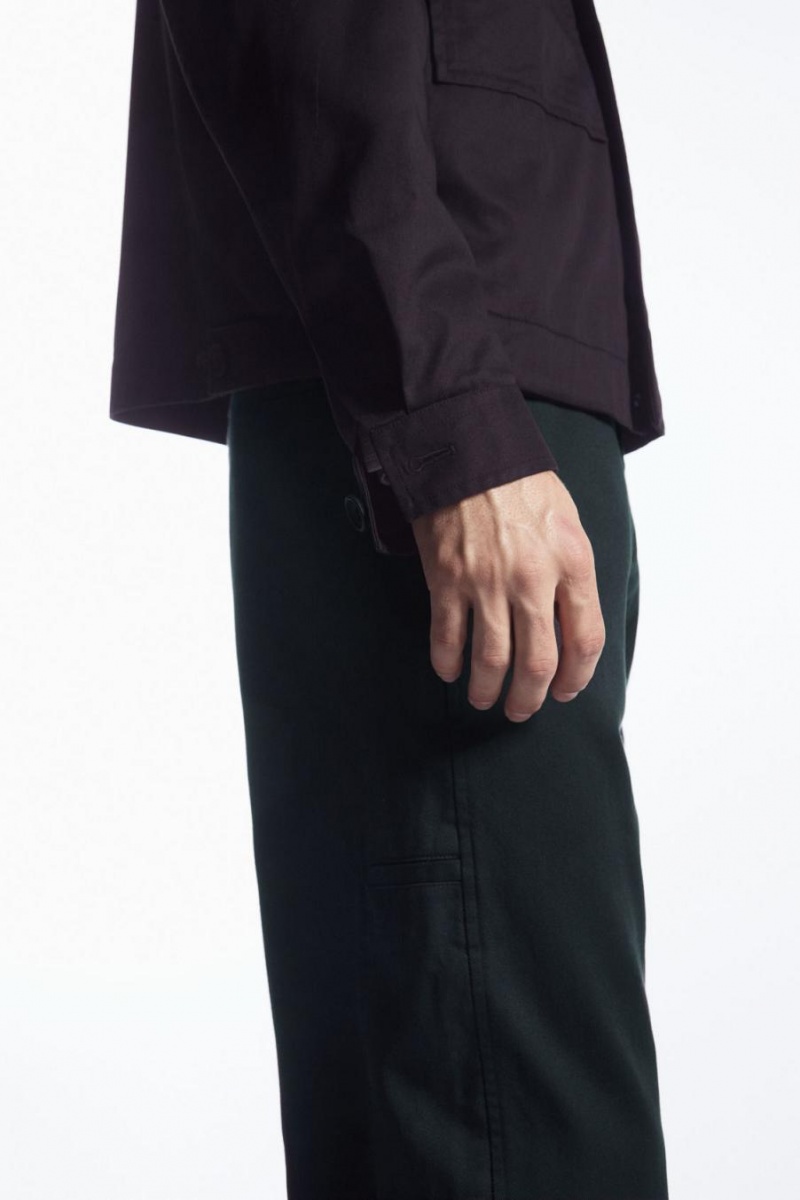 COS Egyenes-leg Relaxed Utility Nadrág Férfi Sötétszürke | MTZ-941203