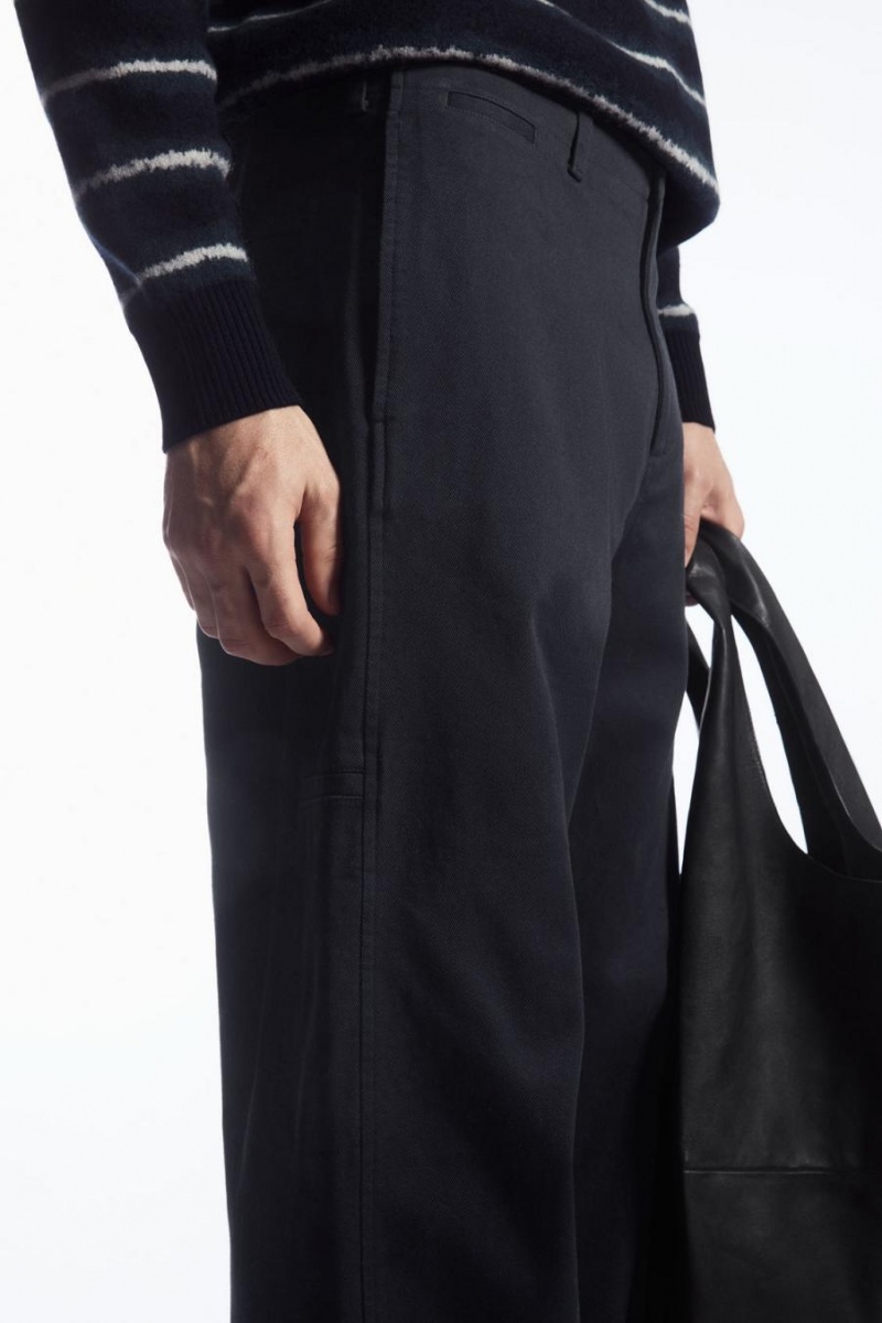 COS Egyenes-leg Relaxed Utility Nadrág Férfi Sötétkék | JWA-893427