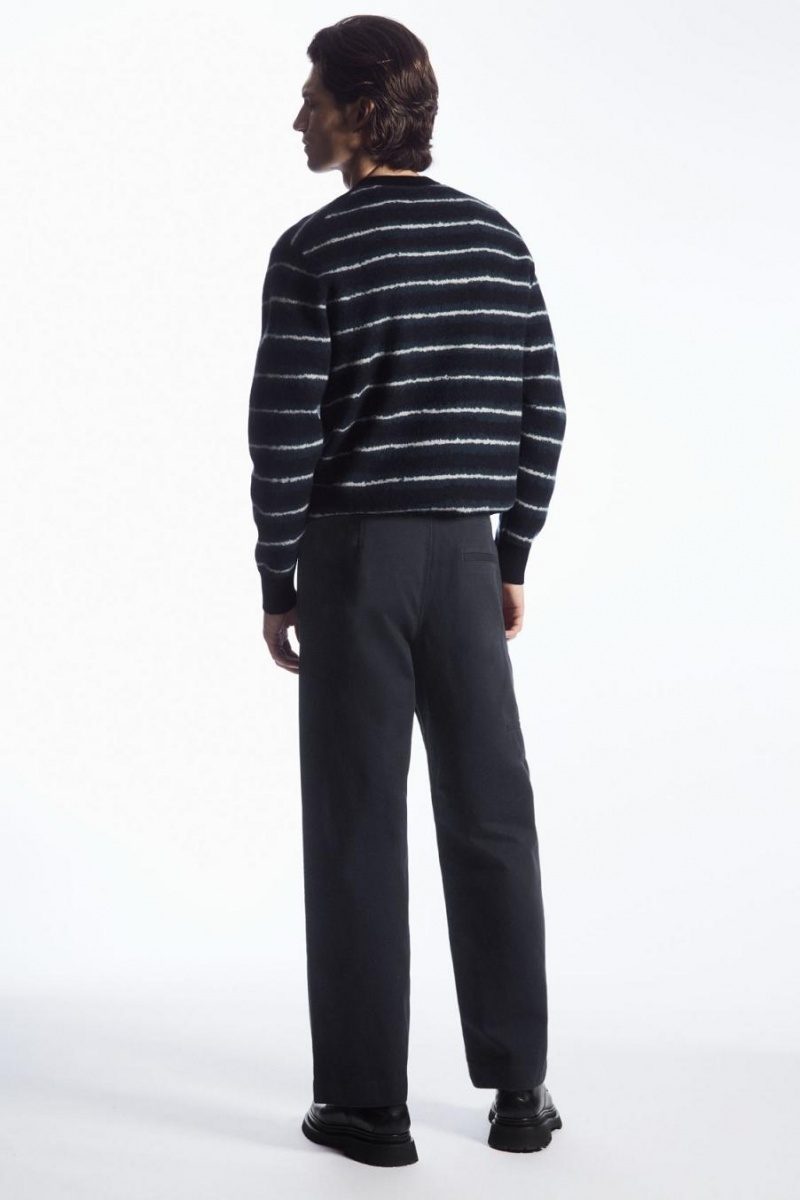 COS Egyenes-leg Relaxed Utility Nadrág Férfi Sötétkék | JWA-893427
