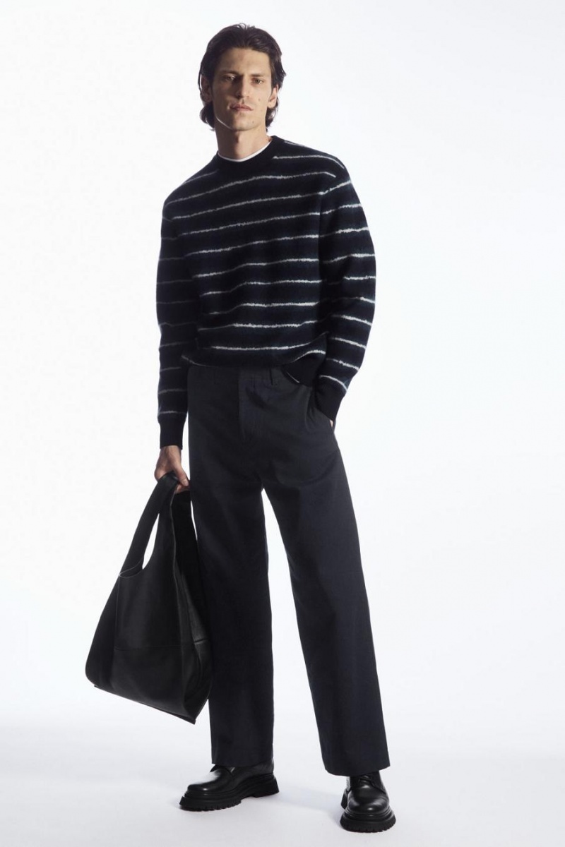 COS Egyenes-leg Relaxed Utility Nadrág Férfi Sötétkék | JWA-893427