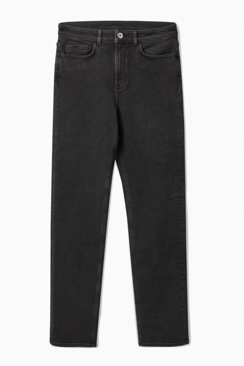 COS Egyenes-leg Slim-fit Full-length Farmernadrág Női Fekete | YCT-582604