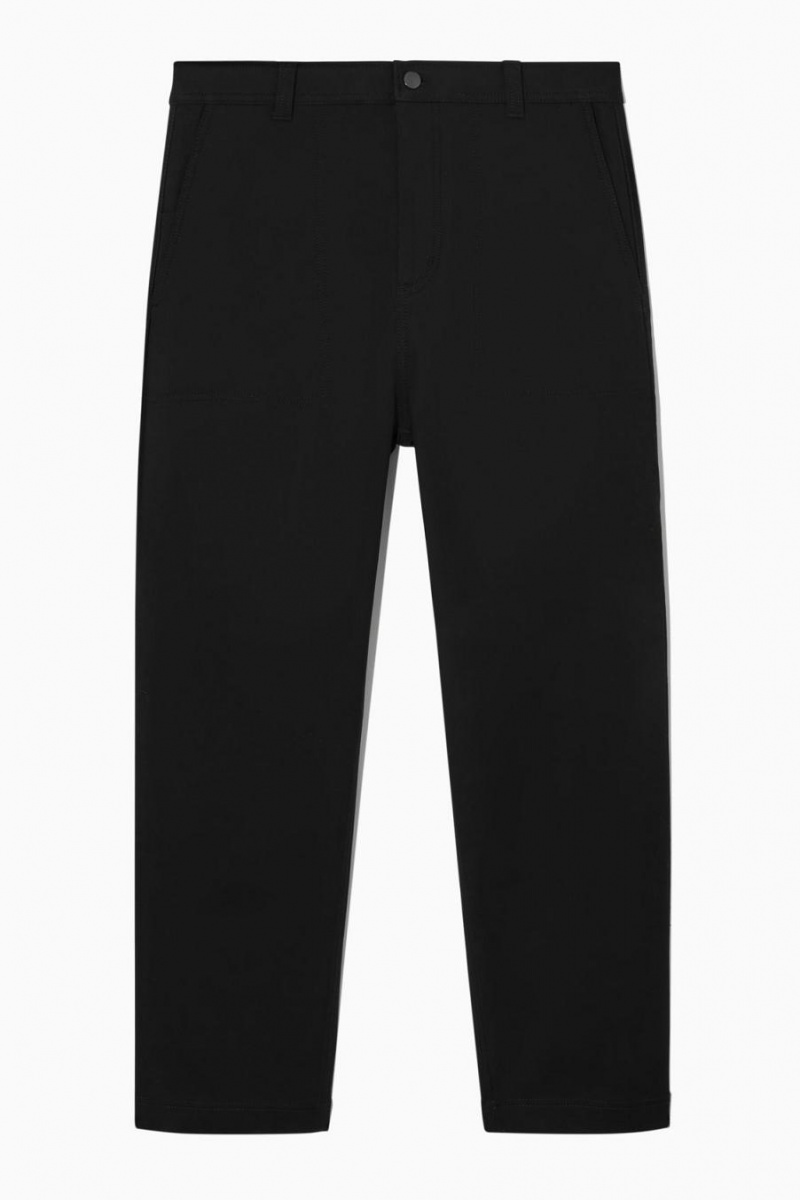 COS Egyenes-leg Utility Nadrág Férfi Fekete | SNK-918365