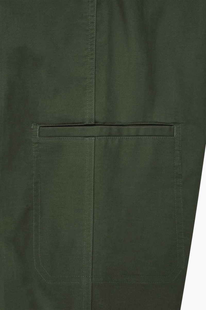 COS Egyenes-leg Utility Nadrág Férfi Sötétkhaki | SDF-896503