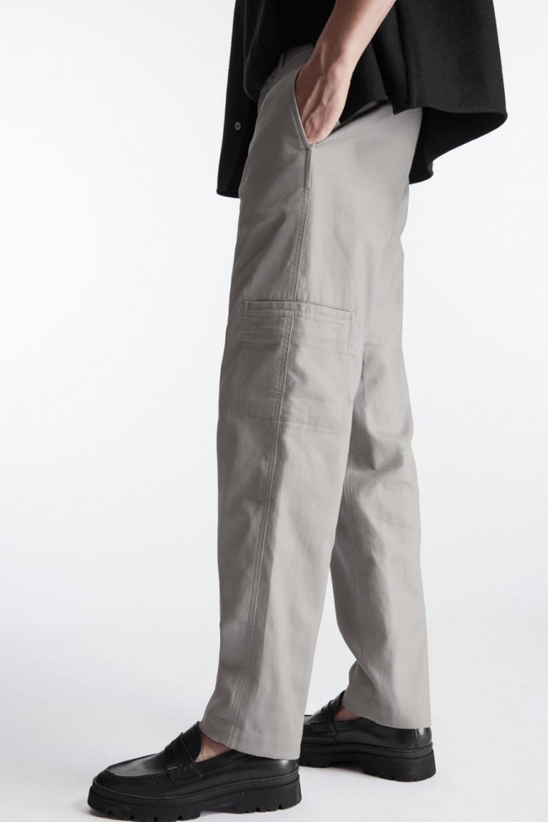 COS Egyenes-leg Utility Nadrág Férfi Szürke | SDL-275390