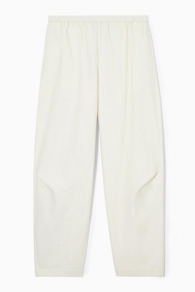 COS Elasticated Barrel-leg Nadrág Női Fehér | SQA-081543