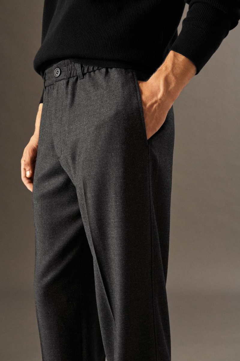 COS Elasticated Gyapjú-flannel - Tapered Blézer Férfi Szürke | YZO-507864