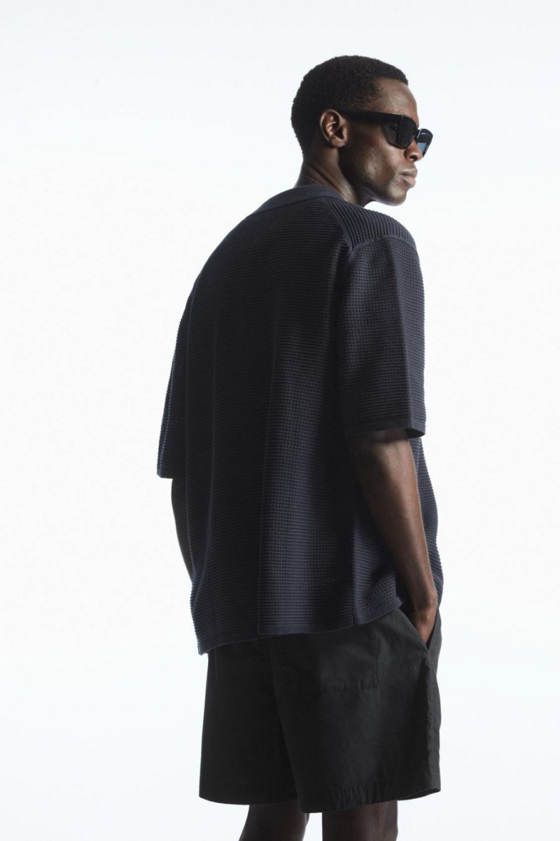 COS Elasticated Poplin Rövidnadrág Férfi Fekete | UVP-281406