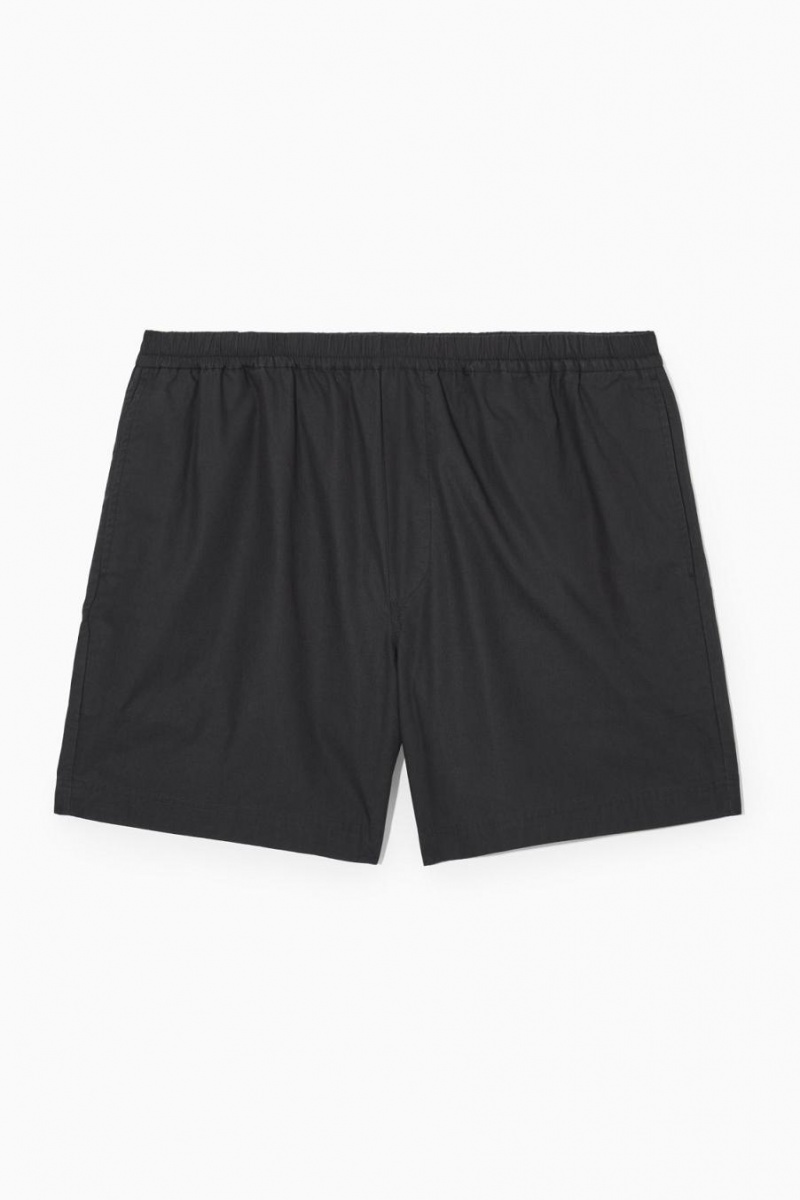 COS Elasticated Poplin Rövidnadrág Férfi Fekete | UVP-281406