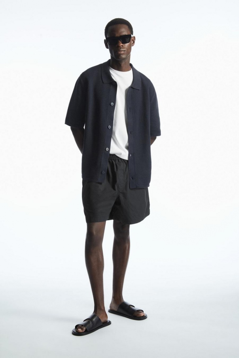 COS Elasticated Poplin Rövidnadrág Férfi Fekete | UVP-281406
