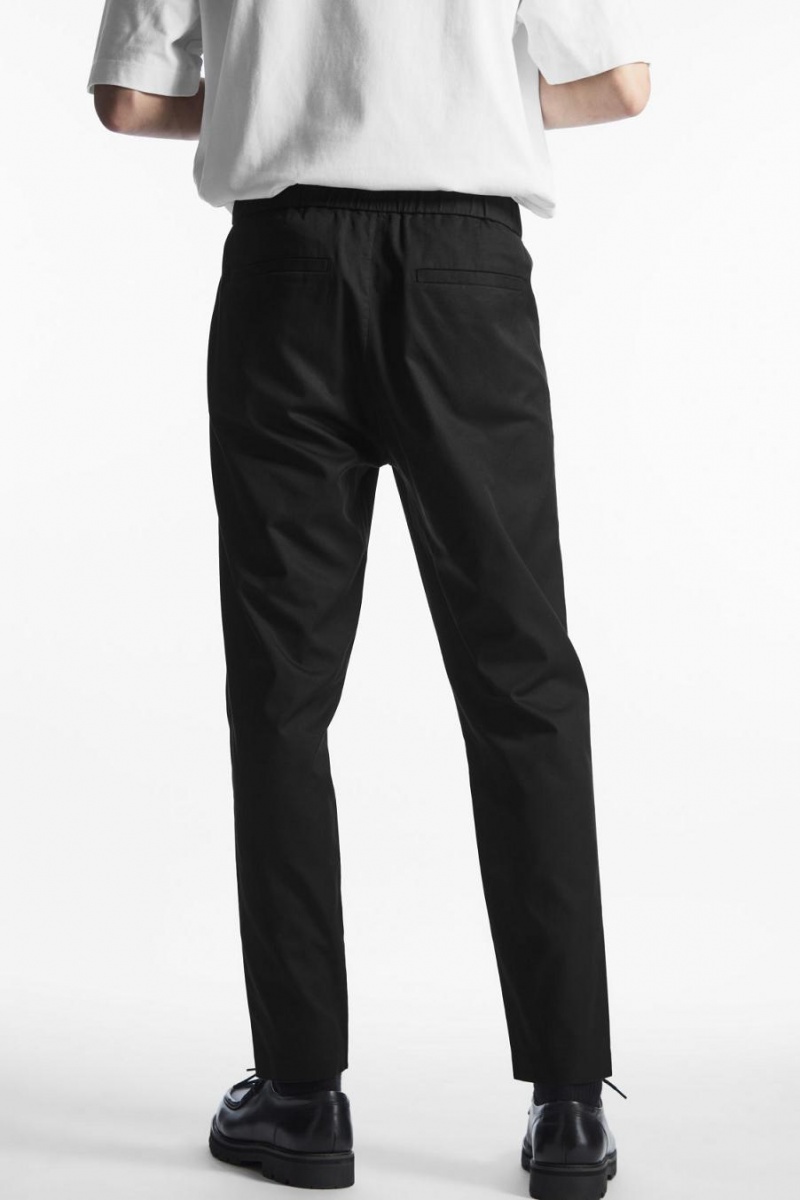 COS Elasticated Tapered Twill Nadrág Férfi Fekete | LDW-701486