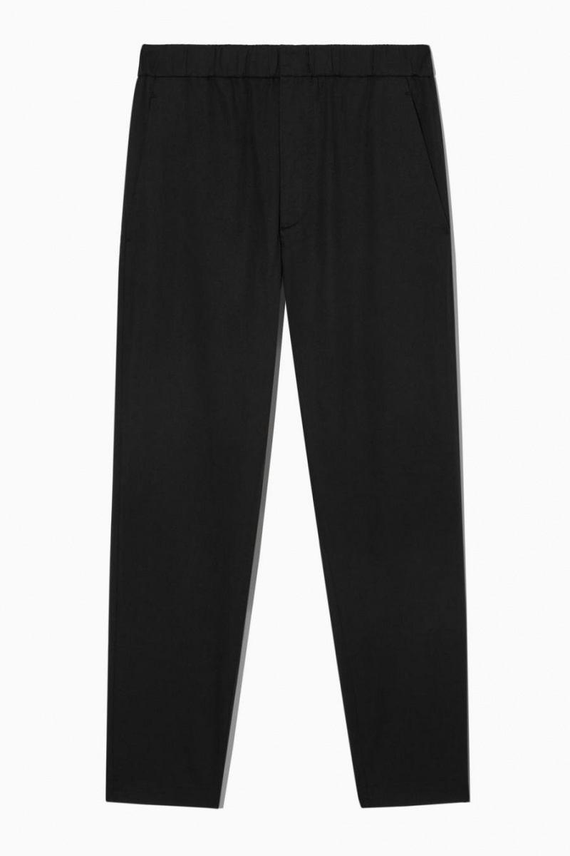 COS Elasticated Tapered Twill Nadrág Férfi Fekete | LDW-701486