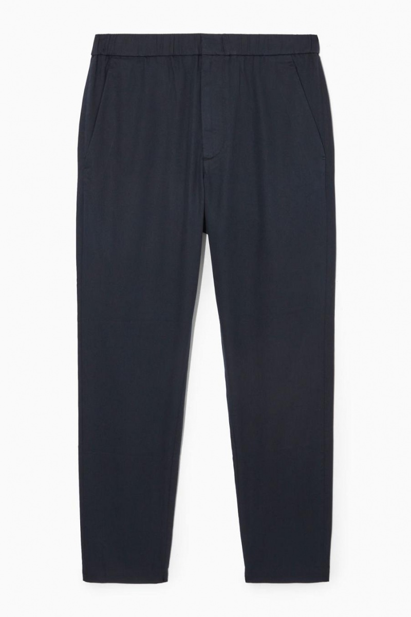COS Elasticated Tapered Twill Nadrág Férfi Sötétkék | KTD-172046