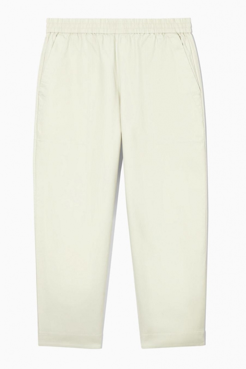 COS Elasticated Twill Nadrág Férfi Fehér | PEY-263895