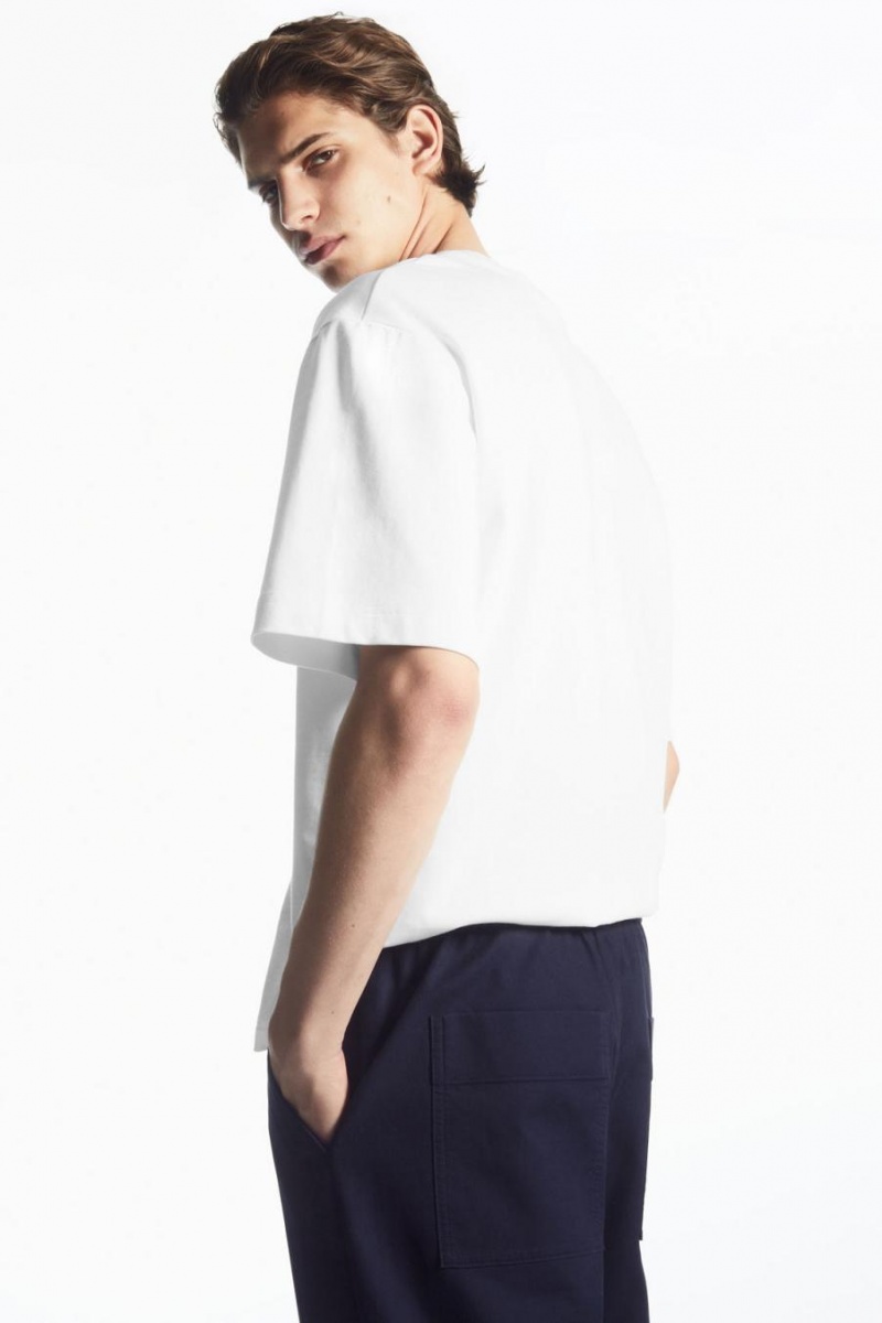 COS Elasticated Twill Nadrág Férfi Sötétkék | FZW-327568