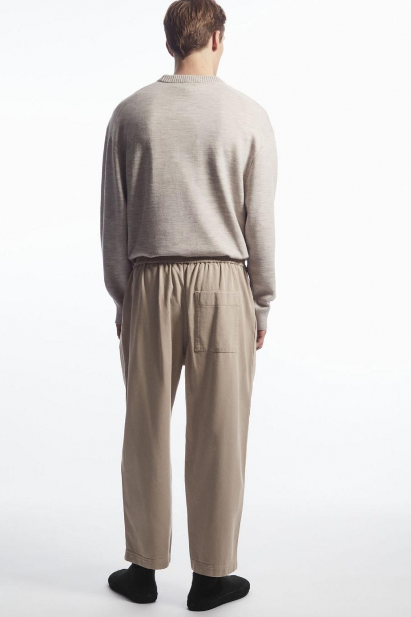 COS Elasticated Twill Nadrág Férfi Szürke | TVD-504397