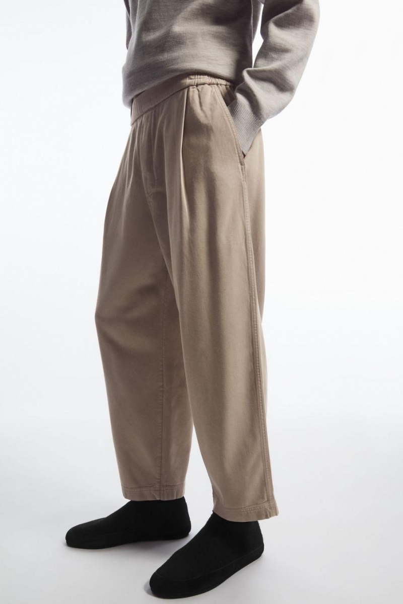 COS Elasticated Twill Nadrág Férfi Szürke | TVD-504397