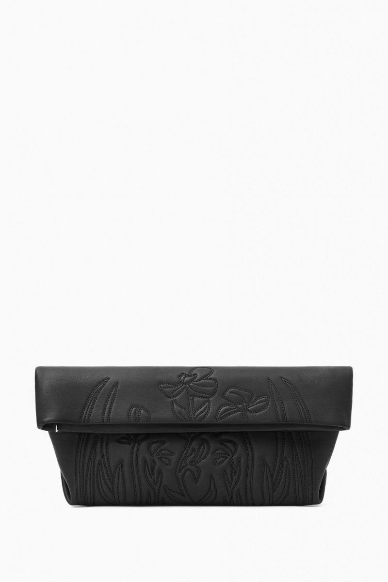 COS Embroidered Western - Bőr Táska Női Fekete | LQA-768312