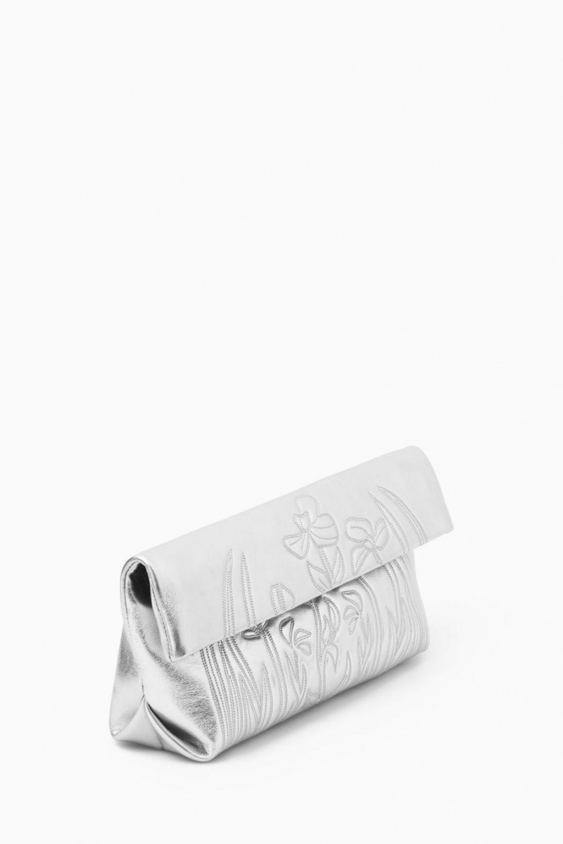 COS Embroidered Western - Bőr Táska Női Titán | FSU-072896