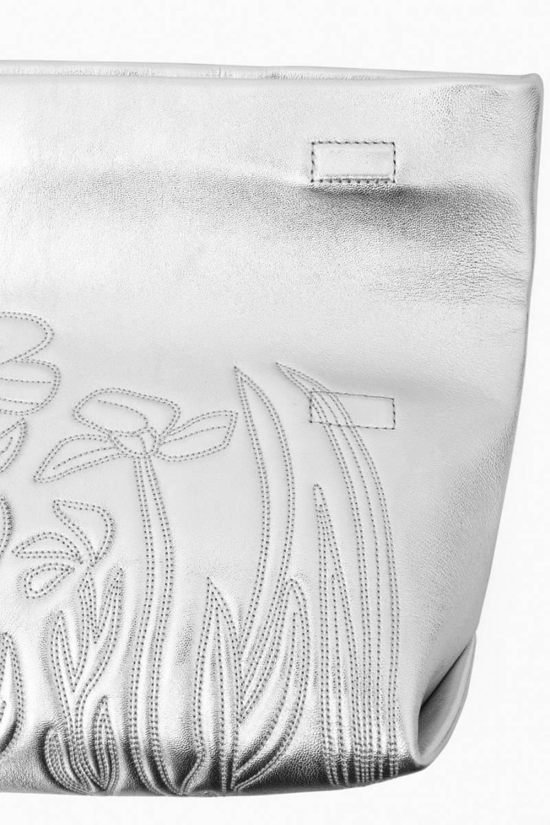 COS Embroidered Western - Bőr Táska Női Titán | FSU-072896