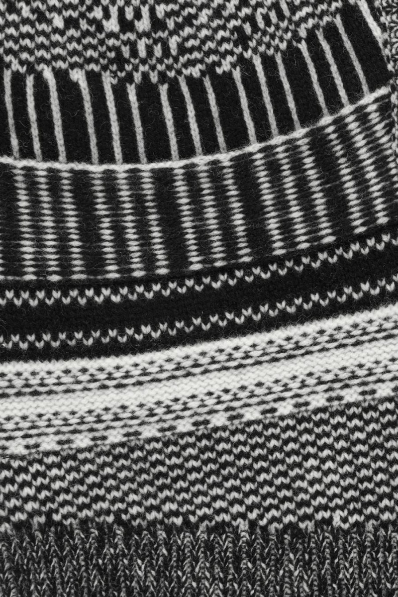 COS Fair Isle Merino Gyapjú Balaclava Női Fekete Fehér | NKT-859462