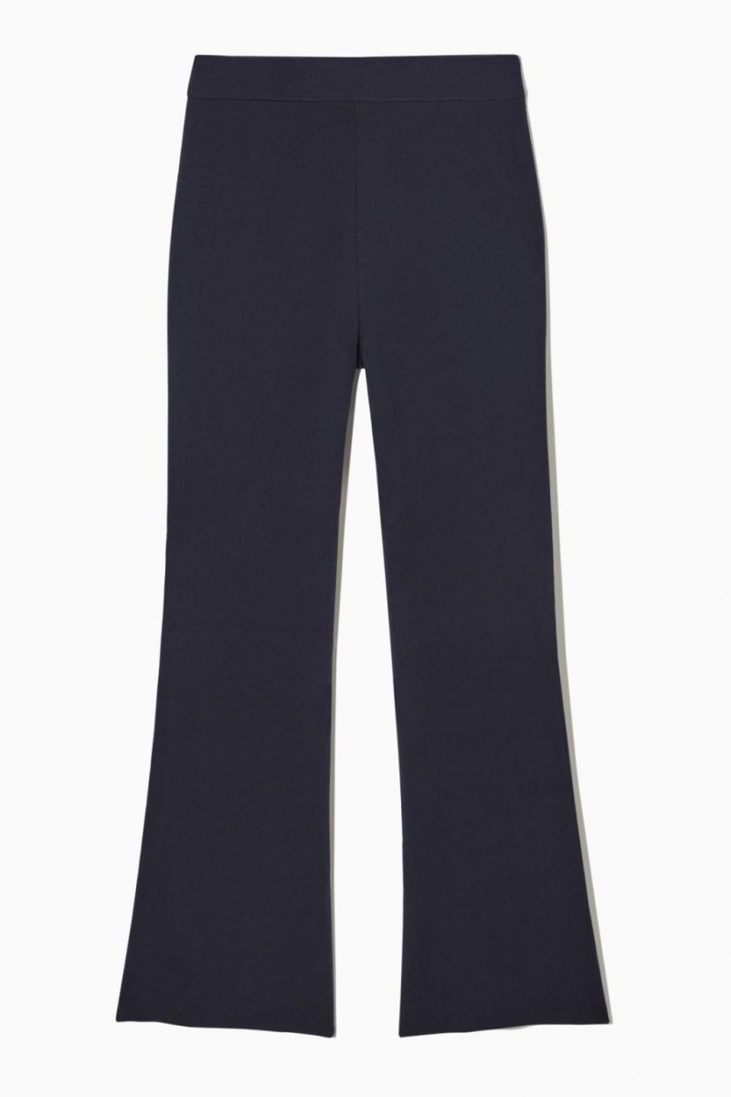 COS Flared Slit-cuff Kötött Nadrág Női Sötétkék | ADV-615792