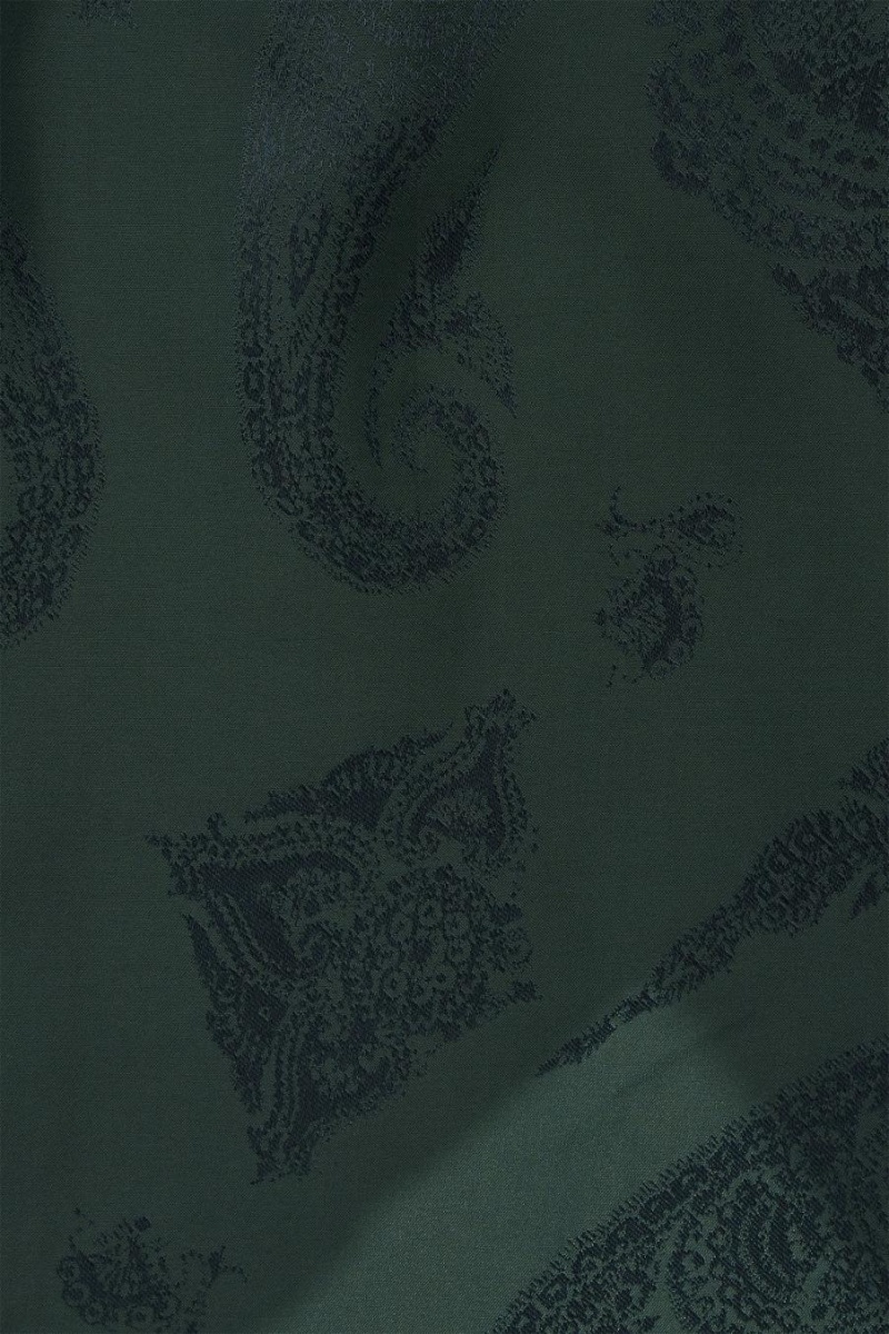 COS Floral-jacquard Bow Blúz Női Sötétzöld | MDI-631972