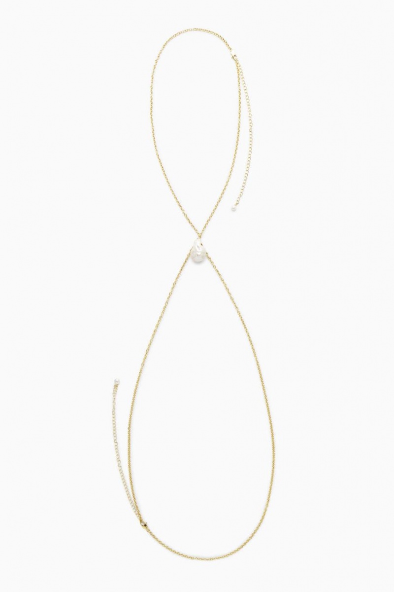 COS Freshwater Pearl Body Lánc Női Arany | KFX-219673