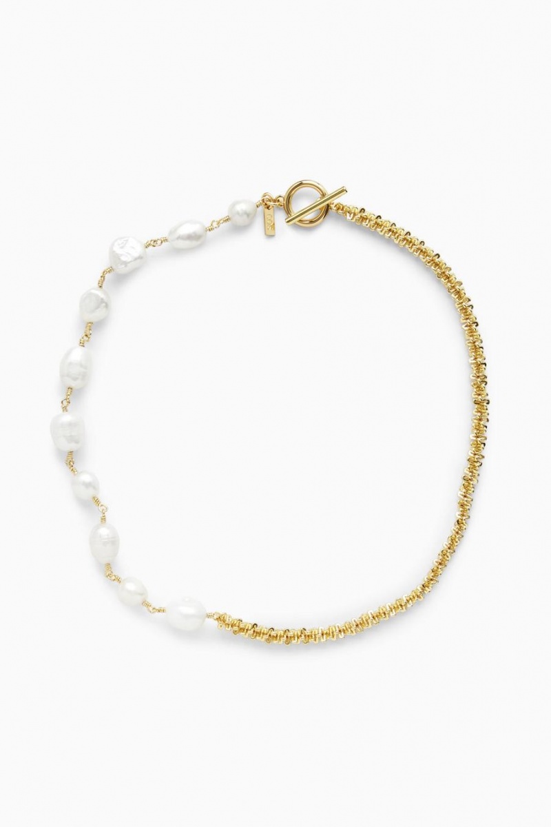 COS Freshwater Pearl Nyaklánc Női Arany | RZC-160983