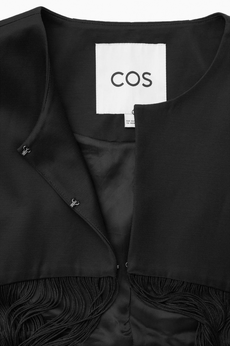 COS Fringed Capes Női Fekete | NGO-843597