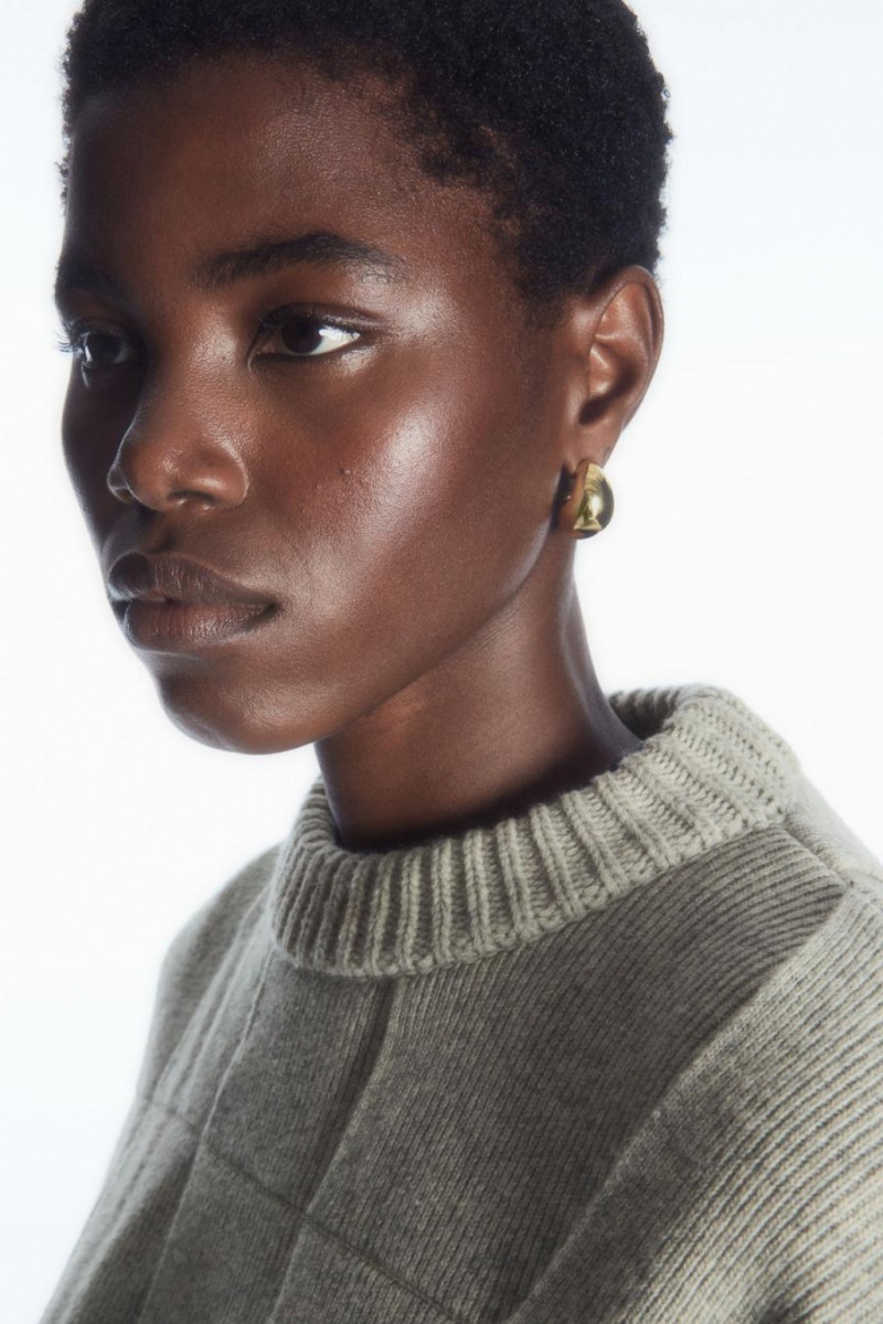 COS Fringed Panelled Gyapjú Jumpers Női Világos Szürke | RJB-015972