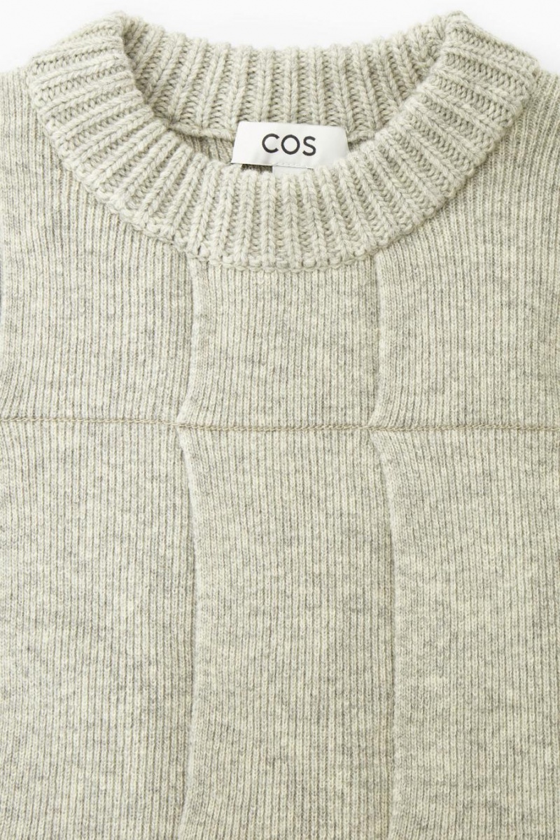 COS Fringed Panelled Gyapjú Jumpers Női Világos Szürke | RJB-015972