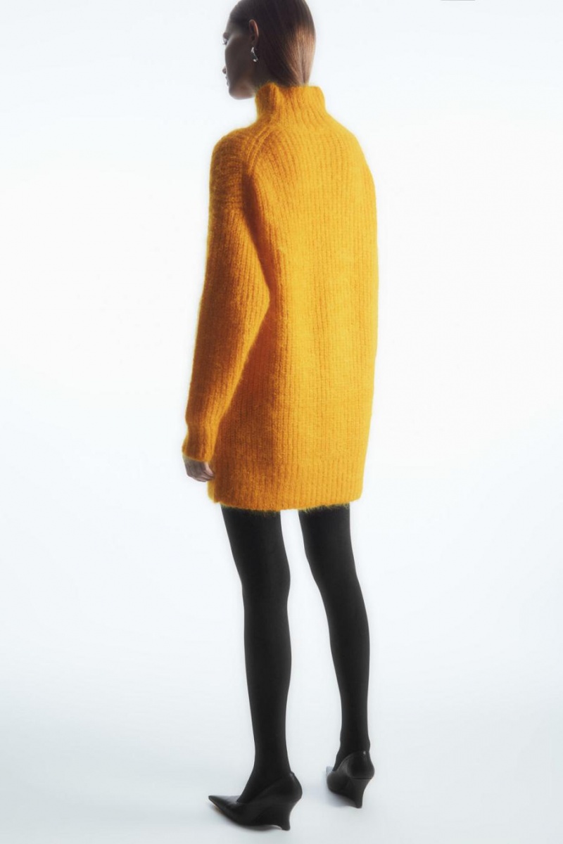 COS Funnel-neck Mohair Felső Női Sárga | LSN-830742