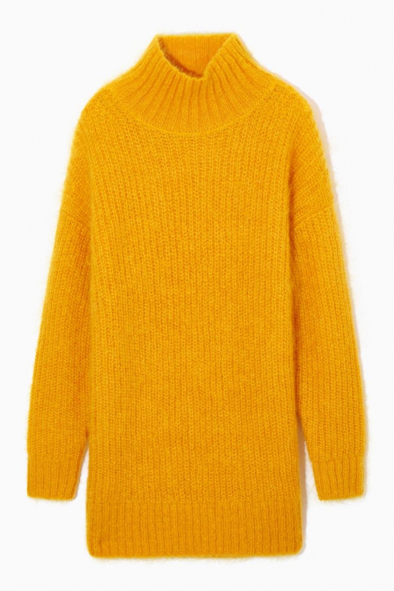 COS Funnel-neck Mohair Felső Női Sárga | LSN-830742