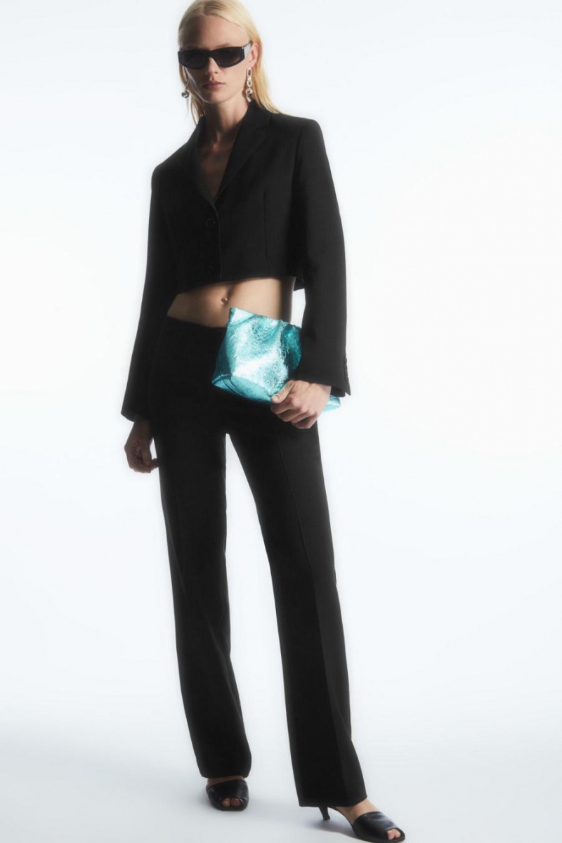 COS Gathered Clutch - Bőr Táska Női Metal | PIL-398164