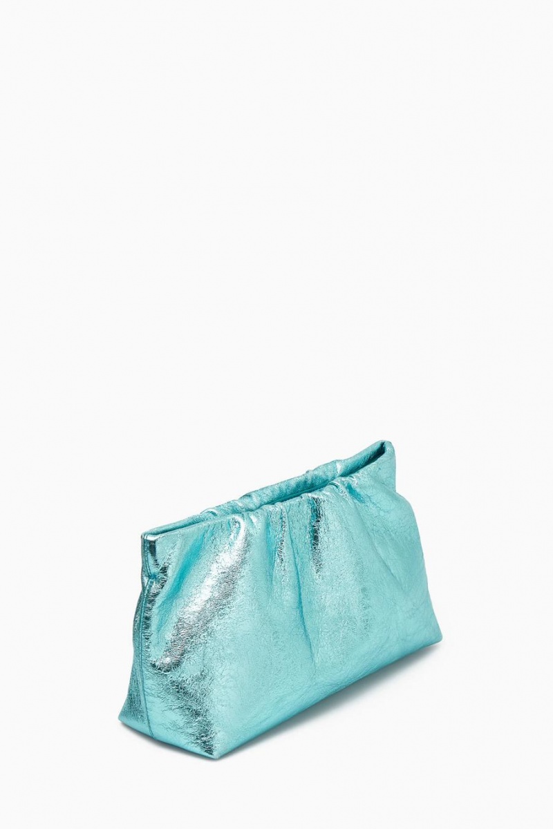 COS Gathered Clutch - Bőr Táska Női Metal | PIL-398164