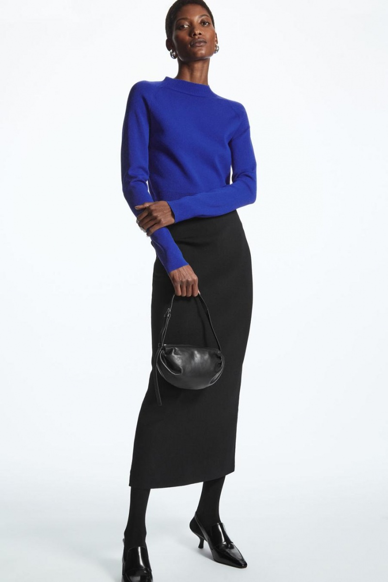 COS Gathered Shoulder - Bőr Táska Női Fekete | TFH-614980