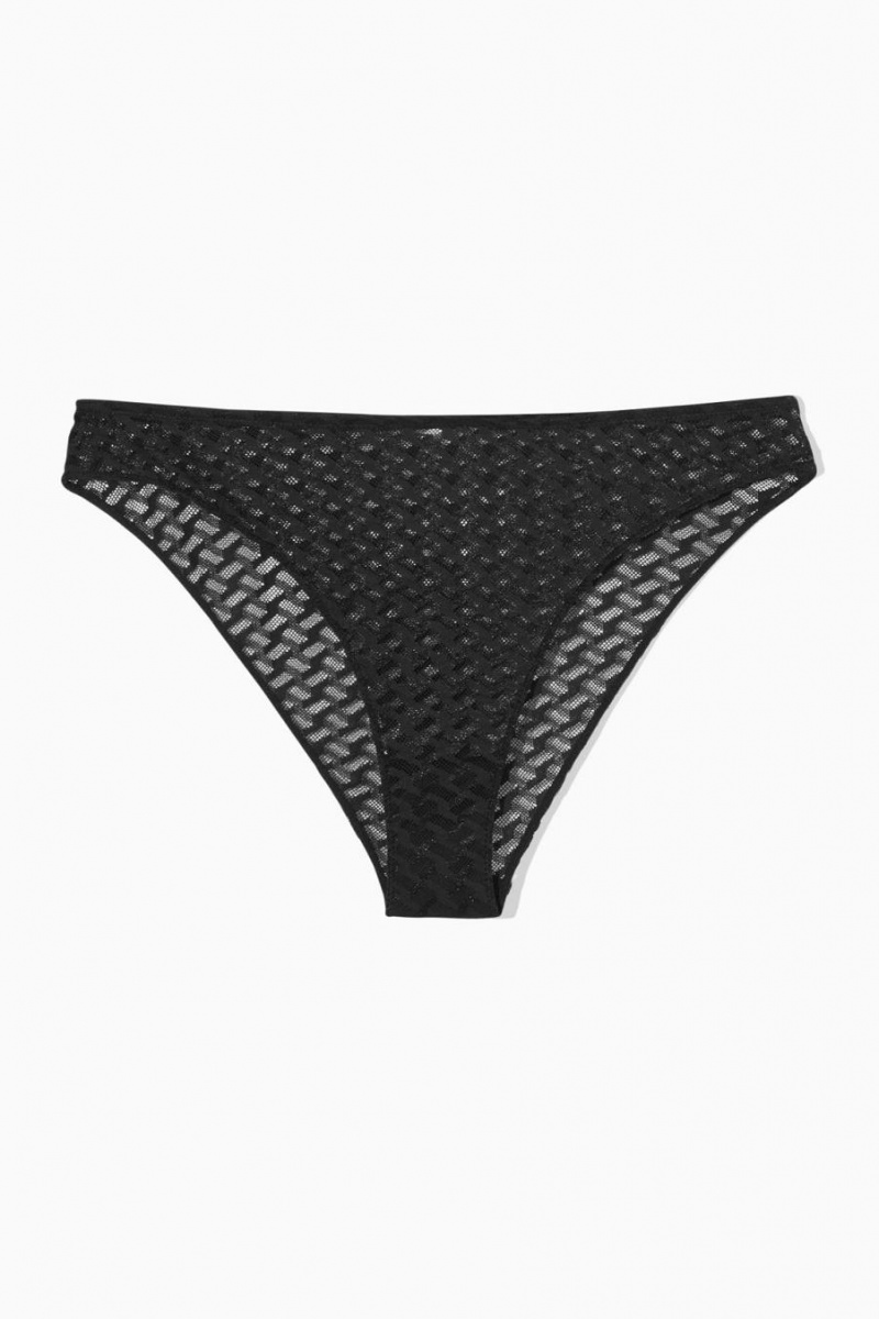 COS Geometric Mesh Rövidnadrágok Női Fekete | EZU-361427