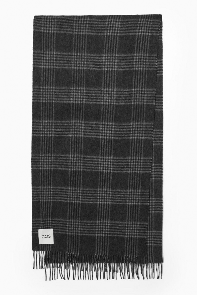 COS Gyapjú And Cashmere-blend Fringed Sál Férfi Szürke | YBL-950712