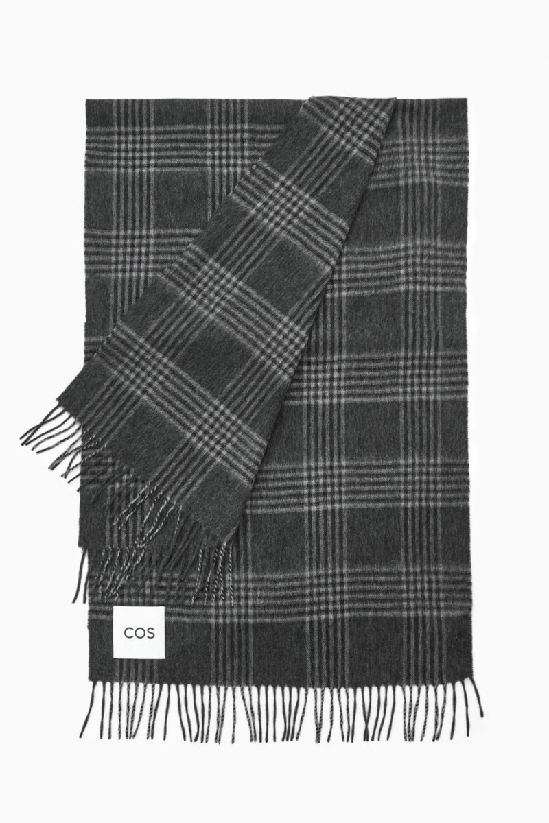 COS Gyapjú And Cashmere-blend Fringed Sál Férfi Szürke | YBL-950712