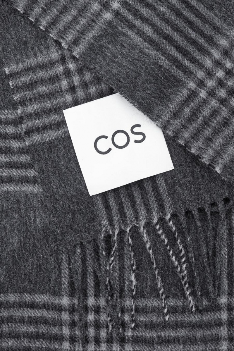 COS Gyapjú And Cashmere-blend Fringed Sál Férfi Szürke | YBL-950712