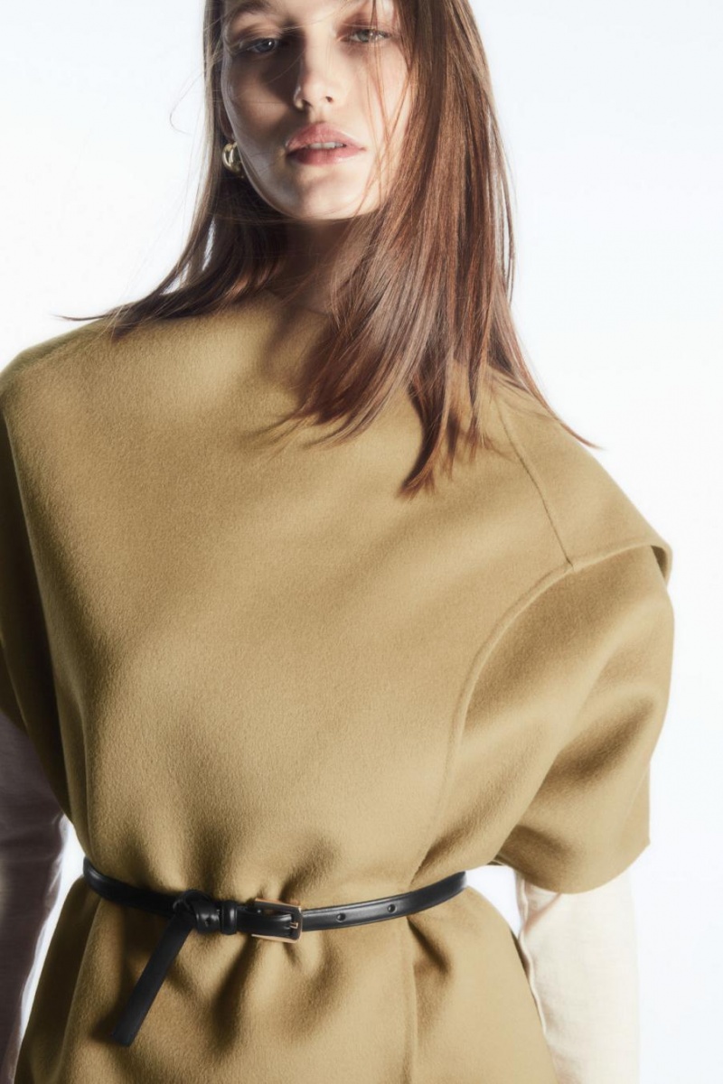 COS Gyapjú-blend Capes Női Világos Barna | XLT-910352
