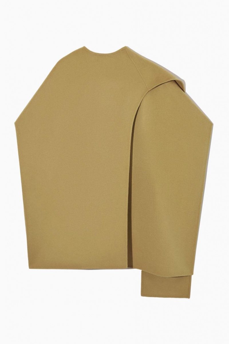 COS Gyapjú-blend Capes Női Világos Barna | XLT-910352