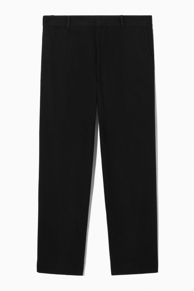 COS Gyapjú-blend Relaxed Tailored Nadrág Férfi Fekete | XOH-405682